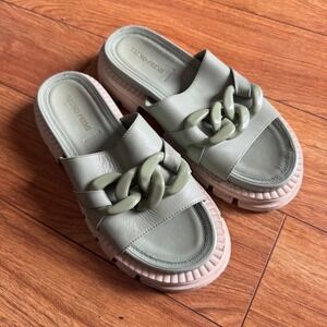 Bruno Premi‎ Anthropologie Mint Green Chunky Slide Sandal Size 39